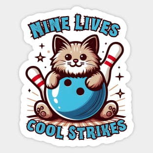 Bowling cat Sticker